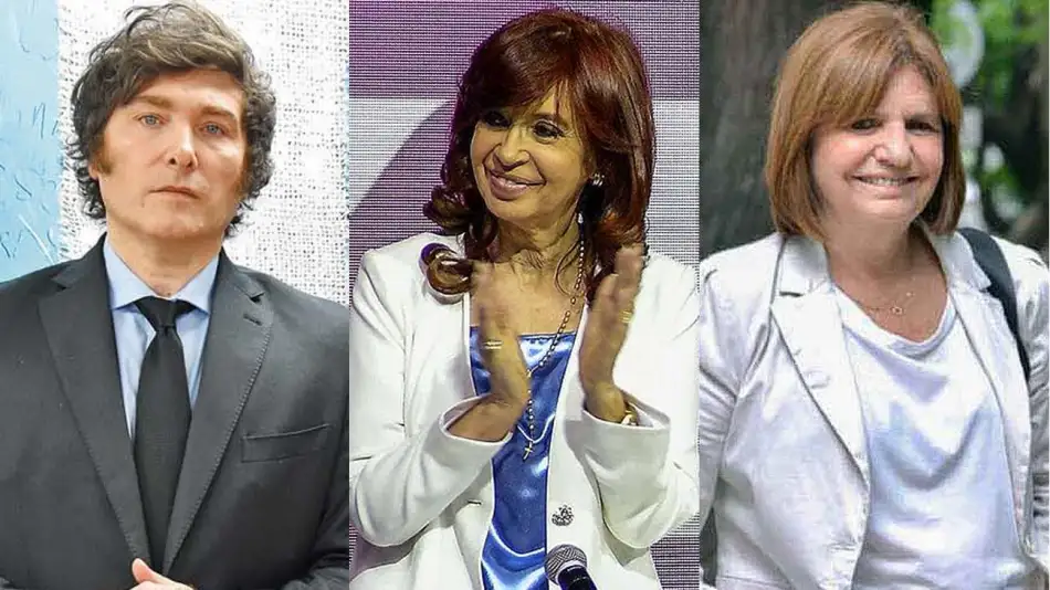 Cristina Kirchner, Patricia Bullrich y Javier Milei: los candidatos ganadores en sus internas presidenciales