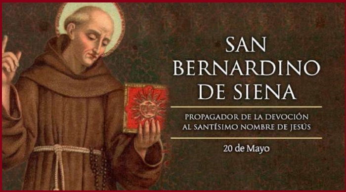 Santos del 20 de mayo San Bernardino de Siena